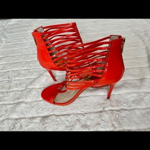 MICHAEL KORS Strappy Orange Heel (Size 8)